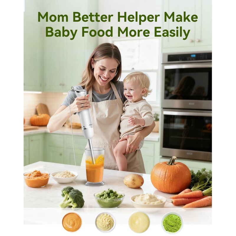 Immersion Blender Handheld 5 in 1 Hand Blender, 1000W Hand