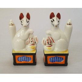 Moa Feteli Shinto Shelf, For Shinto Treasures, Inari (Fox), Fox-like ■ Pair ■ Size Small, 3.8 inches (9.8 cm)