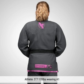 Hayabusa Lightweight Jiu Jitsu Gi - Grey/Pink, A4