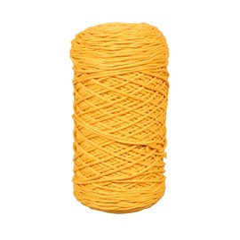Rayher Braidy Recycling Yarn 42009166, Braided, 2 mm Diameter, Honey Yellow, 250 g Ball Approx. 250 m, Knitting Yarn, Crochet Yarn, Textile Yarn, Craft Yarn, Knotting Yarn, Macramé Yarn
