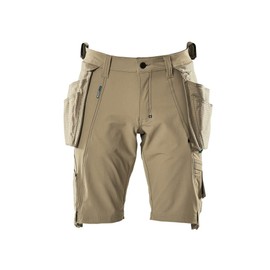 Mascot 17149-311-55 Advanced Cordura Ultimate Stretch Lightweight Shorts with Hanging Pockets, Light Khaki, C56 Size