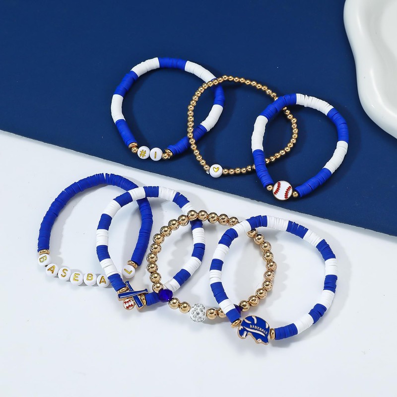 Smilelife Baseball Bracelets for Women Game Day Stackable Bracelets Baseball