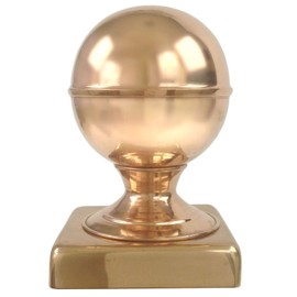 6x6 Copper Globe Finial Post Cap by Captiva - Extended Lip - Solid Copper - Will Patina Naturally (5-1/2 x 5-1/2)
