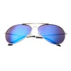 Ultra Pilot Sunglasses - Adults Silver Frame with Blue Lenses