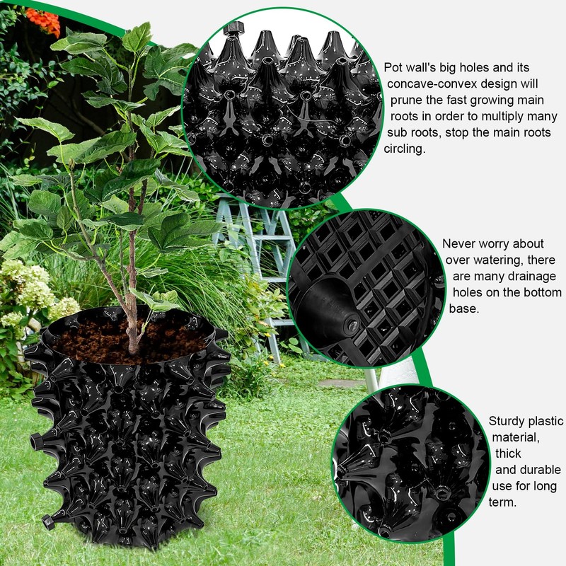 RooTrimmer 1 Gallon Air Pruning Containers, New Plastic Nursery Pots,