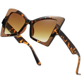 aisswzber Oversized Cat Eye Sunglasses for Women Trendy UV Protection Butterfly Shaped Sunglasses Eyeglasses