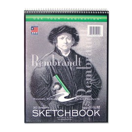 Roaring Spring Rembrandt Topbound Spiral Drawing Art Sketchbook, 9" x 12" 30 Sheets, 60# White Drawing Paper