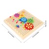 Wooden Peg Board Game DIY Mushroom Nails Jigsaw Puzzle Preschool