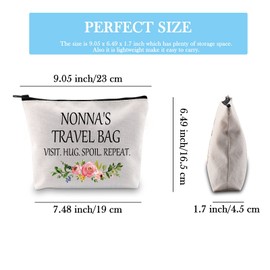 Nonna Gift for Grandma from Grandchildren Nonna Travel Gift Grandmother Zipper Pouch Makeup Bag (Nonna's Travel Bag CA)