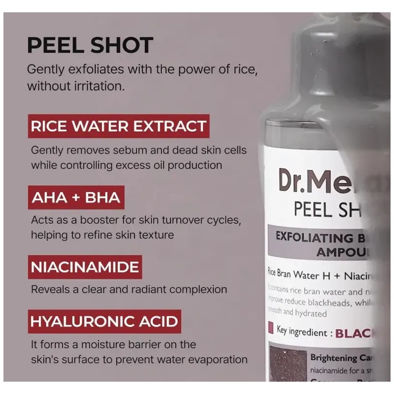 Ampolla Exfoliante e Hidratante Rostro Dr Melaxin Agua de Arroz