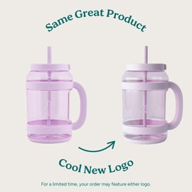 REDUCE WaterDay 80 oz Water Jug with Time/Ounce Markings - Spill-Proof Straw, Durable Tritan - Big Water Bottle for Daily Hydration - Dishwasher Safe, Clear & Easy to Clean, Pink Quartz