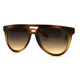 Brown Orange Arched Top Aviator Sunglasses Unisex Retro Oversized Fashion Shades