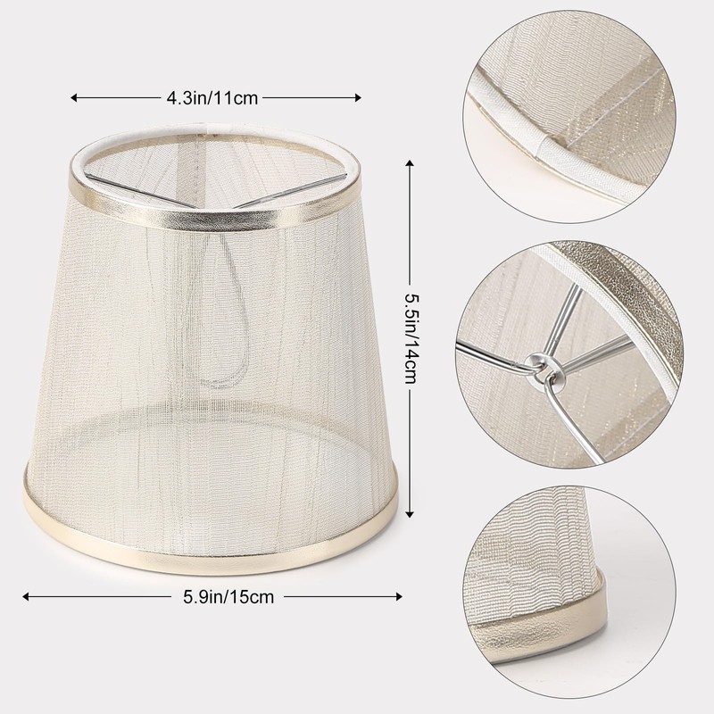 YISUN Crystal Chandelier Mini Lamp Shade 5.5-inch, Bell, Clip On,