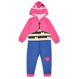 INTIMO Gabby's Dollhouse Toddler Girl's Gabby Character One Piece Hooded Sleep Pajama For Kids (4T) Pink