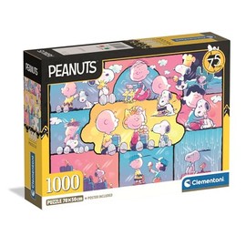 Clementoni Peanuts 37070 Puzzle 1000 Pieces, Compact Box - Puzzle for Adults 14-99 Years, Gift for Men and Women, Made in Italy