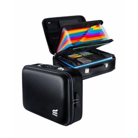 Gancuiwen Fireproof Document Box 8 Layer File Organizer Box with Lock. Important Document with File Folder, Laptop, Portable Travel Safe