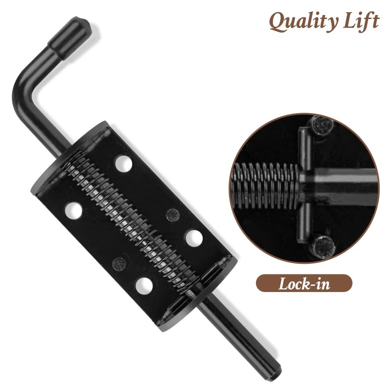 Quality Life Spring Loaded Gate Latch Pin Barrel Bolt 6in
