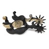 AJ Tack Wholesale Black Engraved Texas State Seal Spurs -