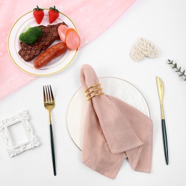 ZURLEFY Juego de 6 servilletas de lino reutilizables de 15.7 x 15.7 pulgadas, servilletas de mesa duraderas para cenas, fiestas, bodas