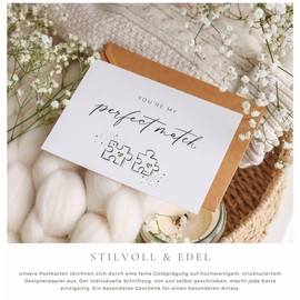 Joli Coon You're My Perfect Match Card Love A6 with Natural Envelope and Wax Seal