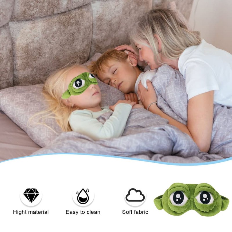 Frog Plush Kids Eye Masks for Sleeping Cartoon Fluff Blindfold