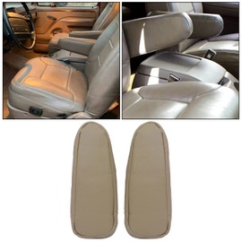ECOTRIC Armrest Cover Compatible with 1992-1996 Ford Bronco - Med Mocha Tan Seat Cover Synthetic Leather