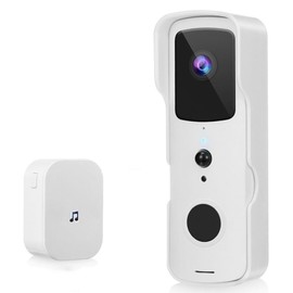 facealink Wireless Doorbell Camera, WiFi Video Doorbell Camera with Chime/Voice Changer/2-Way Audio/PIR Motion Detection/IP54/Battery Powered/Compatible with Alexa&Google Home
