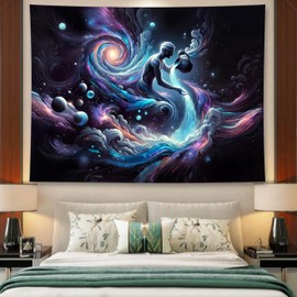 Aquarius Tapestry Wall Hanging Zodiac Sign Decoration Aesthetic for Bedroom Living Room Dormitory Suitable for Teen Boy and Girl Who Like Astrology 79x59 Inches