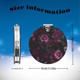 KWSAAHU Double-Sided Pocket Compact Mini Makeup Mirrors 1x, 2X Magnifying Mirror Portable Foldable Round Small Purse Mirror Suitable Daily Travel Party for Woman Man - Retro Rose