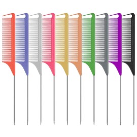 Unbranded 10 PCS Rat Tail Combs Set – Fine Tooth Hair Teasing & Parting Combs for Women