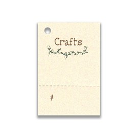 100 Price Tags Crafts & 100 Cut Strings for Crafts & Gifts. Perforated for Price.