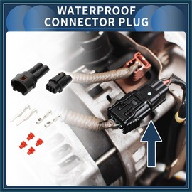 TUCKBOLD 2 Pin Waterproof Connector Plug, 2mm Series Male Female Wire Terminal Connector for Kawasaki for Suzuki Motorcycle Plastic Copper Black, 1 Set Automotive Parts