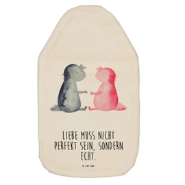 Mr. & Mrs. Panda Hot Water Bottle Axolotl Love - Gift, Heat Cushion, Newt, Couple, Tail Lurch, Happy, Proof of Love, Children's Hot Water Bottle