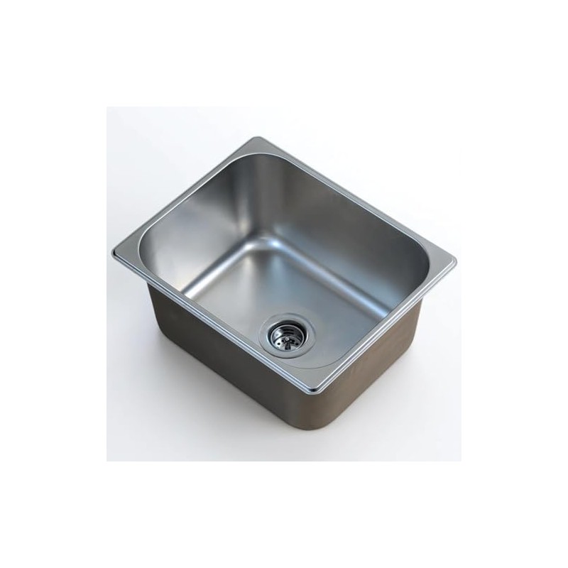 1-Compartment Drop-in Stainless Steel Boat/RV Sink Kit, 12.75x10.5x6 inches, with