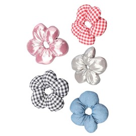 perfeclan 5Pcs Hair Scrunchies Ropes Plaid Fashionable Lightweight Ponytail Holder Ties for New Year Dance Party Birthday Bridal Shower