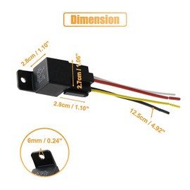 3 Pcs JD-2912 4 Pin DC 48V 40A Relay Multi-Purpose Automotive Relay Heavy Duty Standard Relay for Car Motor, Auto Universal Replacement Accessories with Harness