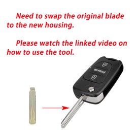 3 Buttons For Kia Picanto Key Fob Replacement Key Cover Case Shell with Pin Removal Tool Picanto Key Blade Removal Tool