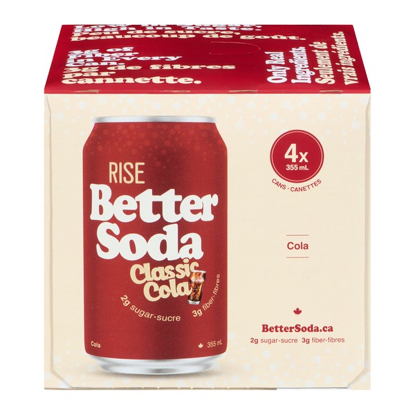 Rise Better Soda Classic Cola Soda 4x355mL