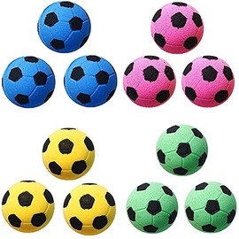 Sponge Cat Balls Soft Foam Soccer Balls 1.6â for Exercise and Interactive Play Bouncy Noise Free Play Toy for Feline 12pcs