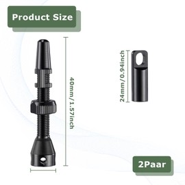 Presta Tubeless Valves 44 mm, Tubeless Valve, Valve Stem, Bicycle Tubeless, Tubeless Aluminium Alloy, Tubeless Presta for Most Bicycle Tyres Road and MTB Tyres (Black)
