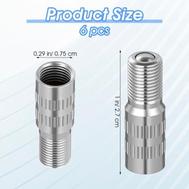 Bremorou 6 Pcs 25mm Screw-on Car Valve Cap Stem Extenders Valve Stem Extension Universal Copper Plated Brass Wheel Tire Caps Extender Adapter for Car Truck Motorcycle Bike Accessories Men Silver
