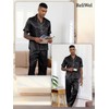 Reliwel Mens Silk Satin Pajamas Set 2 Piece Classic Pjs