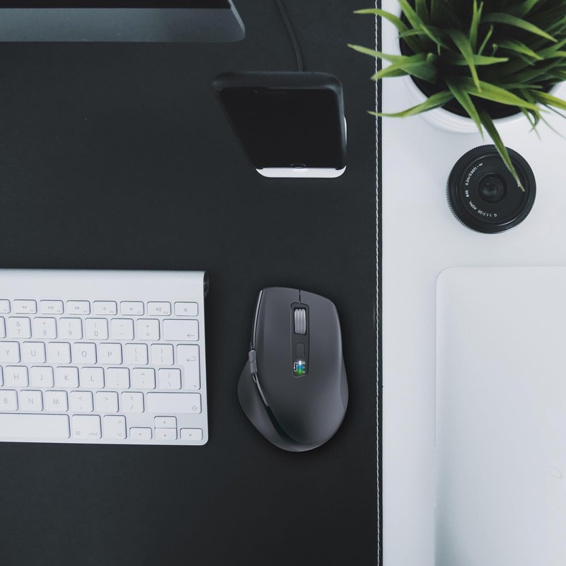 INFINMIND Kabellose Computer-Bluetooth-Maus mit intelligentem Flying Scroll, Daumenscroll-Maus, ergonomische Maus,