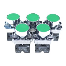 IRFKR 5pcs/Lot XB2 BA31 XB2-BA31 Green Self-Reset Momentary Flush Pushbutton 1 N/O Flat Push Button Switch Replace