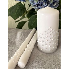 Magik Life Unity Candle Set for Wedding - Wedding Accessories for Reception and Ceremony - Candle Sets - 6 Inch Pillar and 2 10 Inch Tapers - Decorative Pillars White