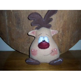 Artist PATTERN~ PRIMITIVE CHRISTMAS REINDEER WREATH HANGER DECOR  PATTERN
