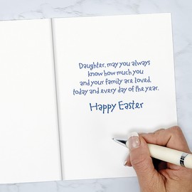 Current Daughter and Family Easter Greeting Card - Single Card, Large 5" x 7", Easter Cards with Sentiments Inside, includes White Envelope