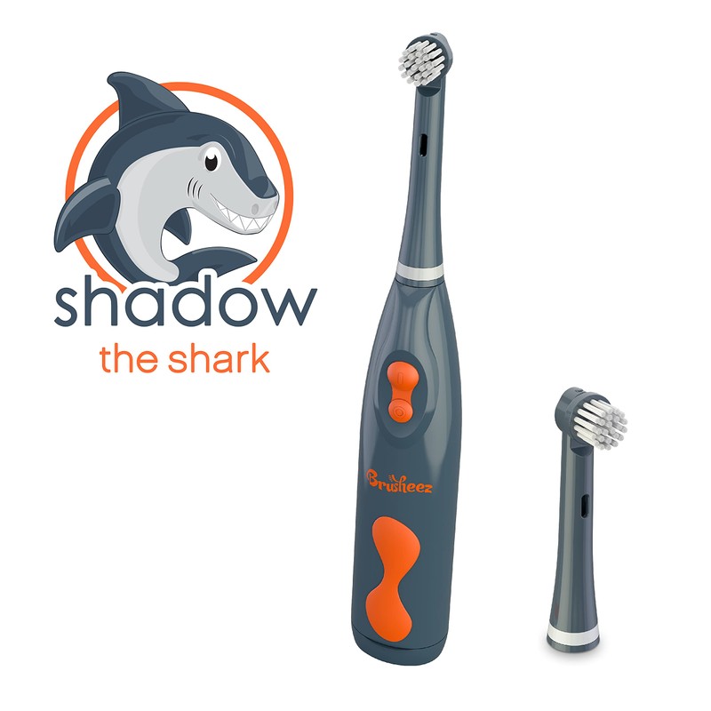 Brusheez Electronic Toothbrush Replacement Brush Heads 2 Pack (Shadow The