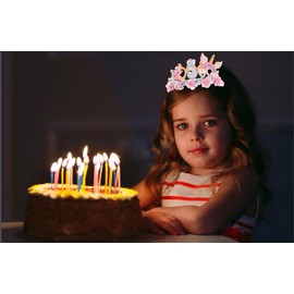 5th Birthday Crown for Girls, Headband for Girls, Tiara Decoration Crown with Rainbow Wing 5 Year Old Disposable