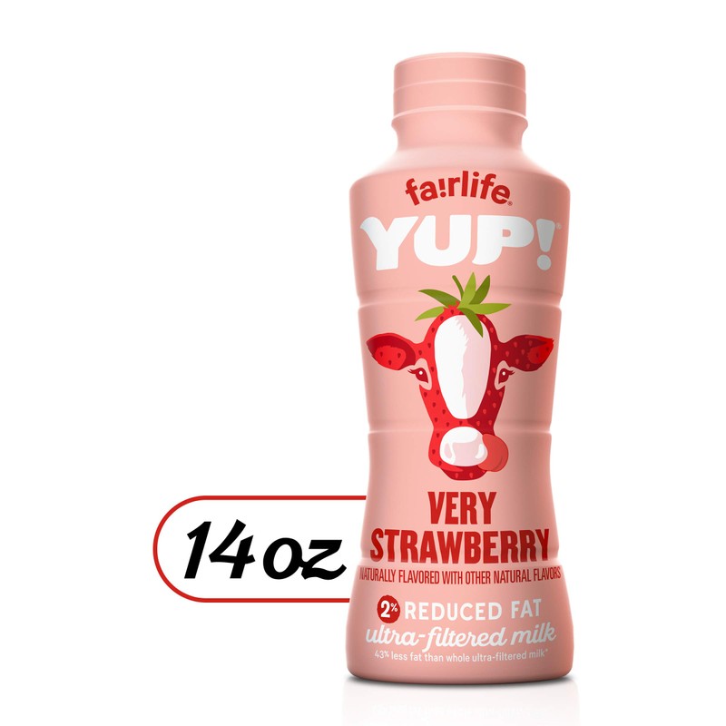 fairlife YUP! Low Fat, Ultra-Filtered Milk, Very Strawberry Flavor, All